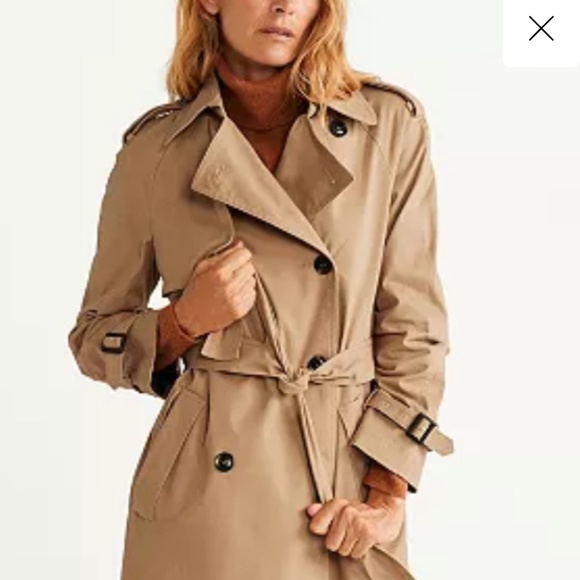 NEW MNG Mango suit belted trench coat tan brown Beige - Picture 5 of 6